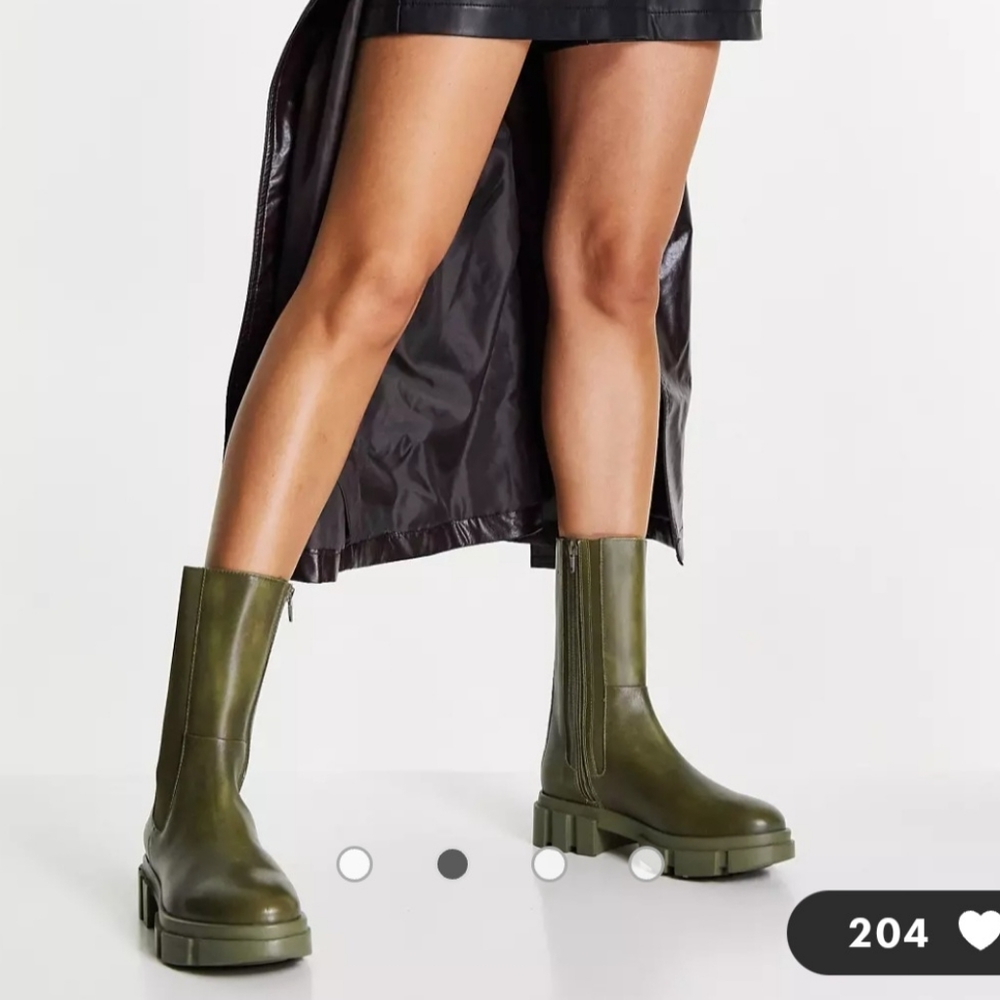 Free People Brooks Chelsea Boots Military Moss Sz 39.5
